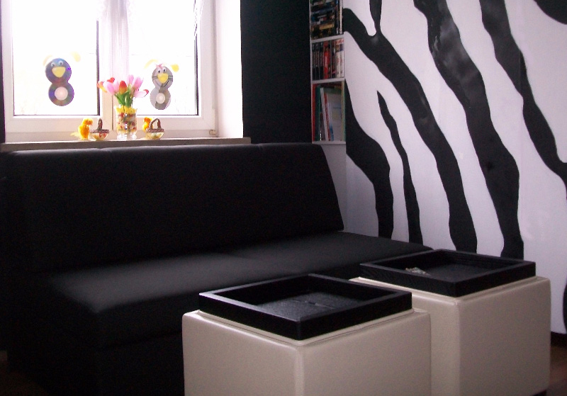 Kundenfoto - Schlafsofa Rita Gesamtbreite 140cm bezogen in Stoffbezug Farbe schwarz klein